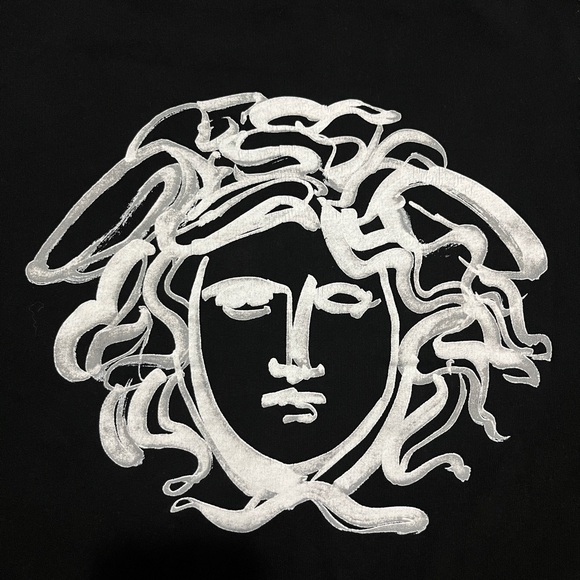 Versace Black Hoodie with White Medusa Design - Picture 2 of 8